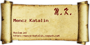 Mencz Katalin névjegykártya